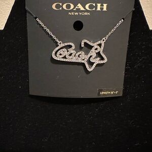 Coach Silver Crystal Signature Star Pendant Necklace